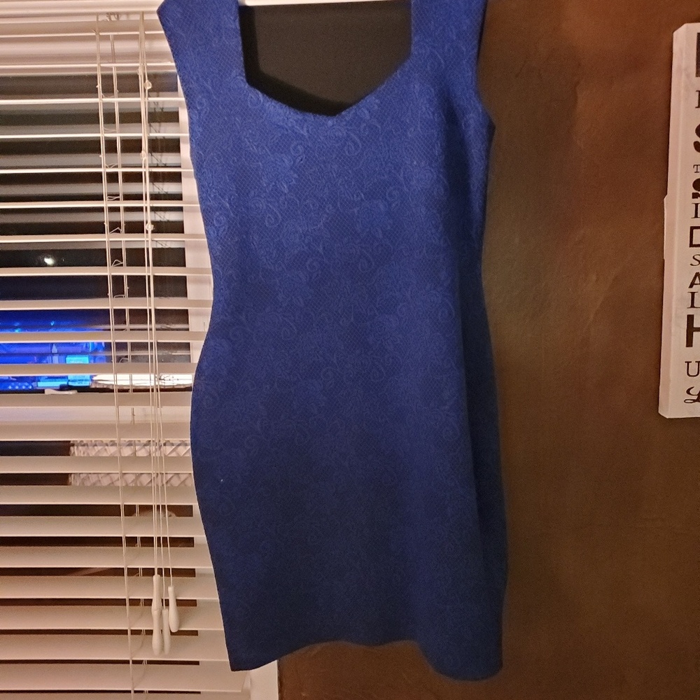 Snakeskin blue dress